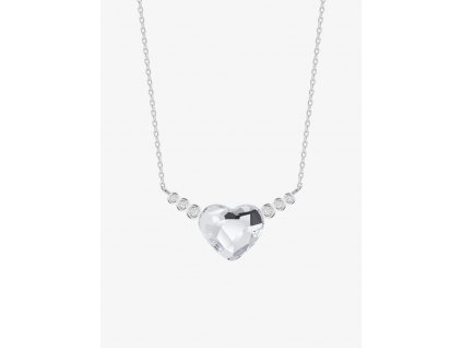 Stříbrný náhrdelník With Love, srdce s českým křišťálem Preciosa 6144 00