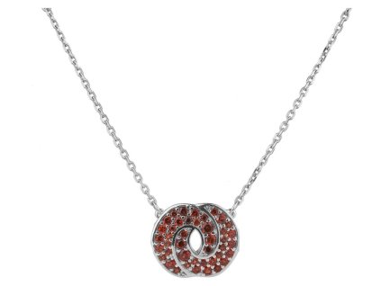 8302 stribrny nahrdelnik s ceskym granatem rhodiovany uzel