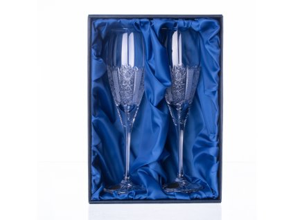 Bohemia Crystal sada 2 broušených sklenic na šampaňské Fiona, brus Iris