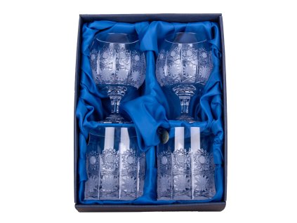 Bohemia Crystal broušené sklenice na rum a whisky, brus Klasik