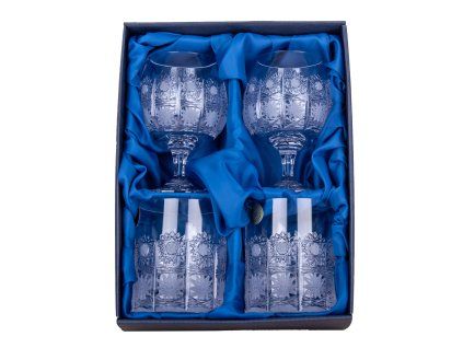 broušené sklenice na rum ,whisky  2+2