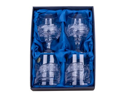Bohemia Crystal broušené sklenice na rum a whisky, brus Kometa