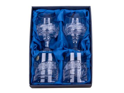 broušené sklenice na rum , whisky 2+2