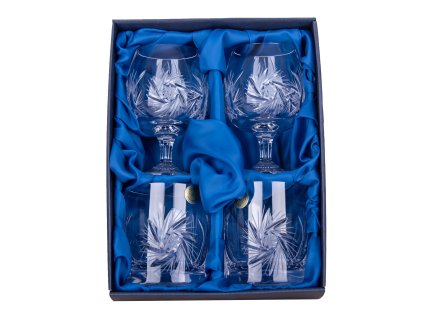 Bohemia Crystal broušené sklenice na rum a whisky, brus Větrník