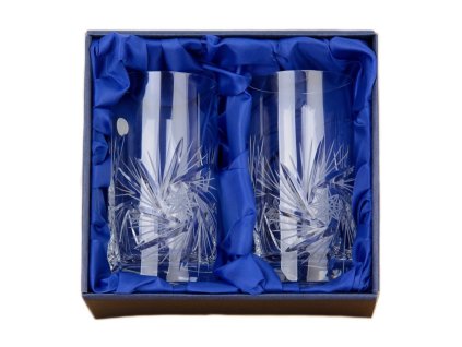 Broušené sklenice na vodu 2ks. Bohemia Crystal brus Větrník
