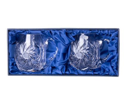 Broušené sklenice na pivo 2ks., Bohemia Crystal korbel buclák 23043, brus Větrník
