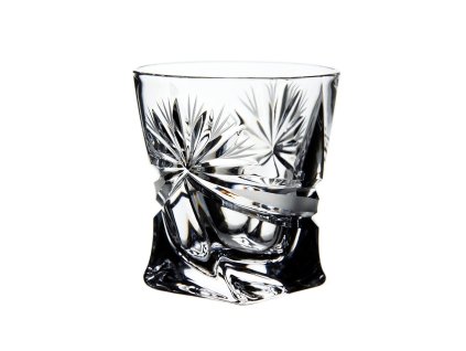 Broušené sklenice na likér, destiláty, Bohemia Crystal panák Quadro 55ml, 6 ks. brus Mašle