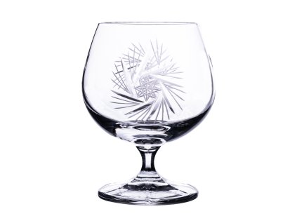 Broušené sklenice na brandy, rum, koňak. Bohemia Crystal 6 ks. brus Větrník