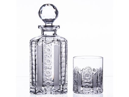 Whisky set Bohemia Crystal karafa + 2 sklenice na whisky - brus Iris