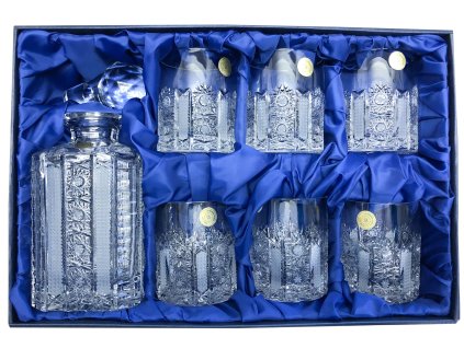 Whisky set Bohemia Crystal karafa + 6 sklenic na whisky - brus Iris