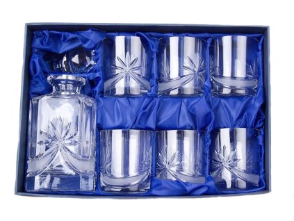 Whisky set Bohemia Crystal karafa + 6 sklenic na whisky - brus Mašle