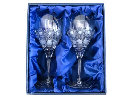 Bohemia Crystal sada 2 broušených sklenic na červené víno, brus Klasik 420ml