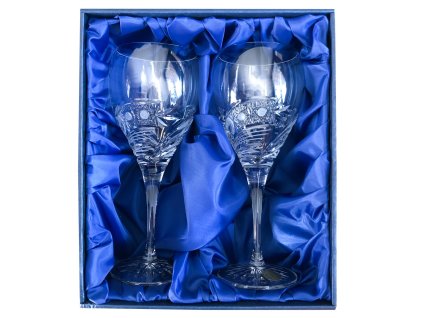 Bohemia Crystal sada 2 broušených sklenic na červené víno. Brus Kometa 420ml