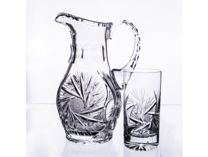 Sada na vodu, pivo, limonádu Bohemia Crystal džbán a 6 sklenic - brus Větrník