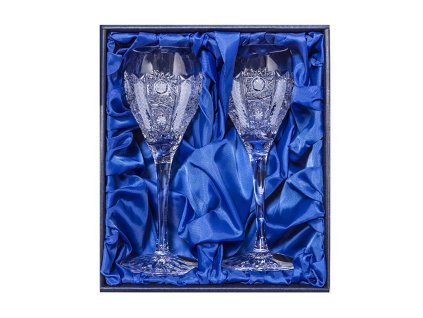 Bohemia Crystal sada 2 broušených sklenic Fiona na destiláty, likér, panáky, brus Iris
