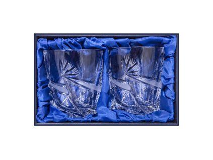 2 ks broušené sklenice na whisky