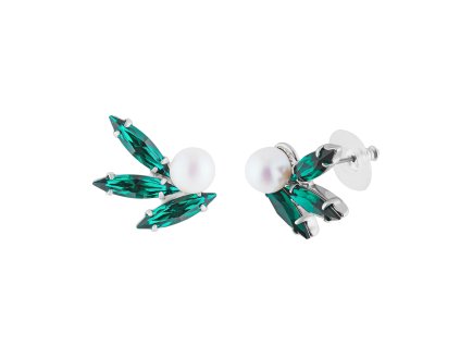 Bižuterní náušnice Elysia s perlemi a českým křišťálem Preciosa 2582 66