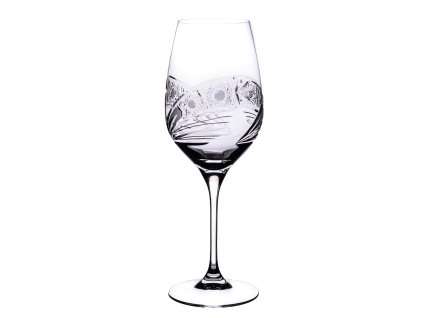 Bohemia Crystal sada 6 broušených sklenic na červené víno - 450 ml brus Kometa