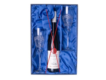 Dárková sada na víno s 2 broušenými sklenicemi 260ml brus Kometa