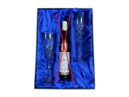 Dárková sada na víno s 2 broušenými sklenicemi 310ml brus Mašle