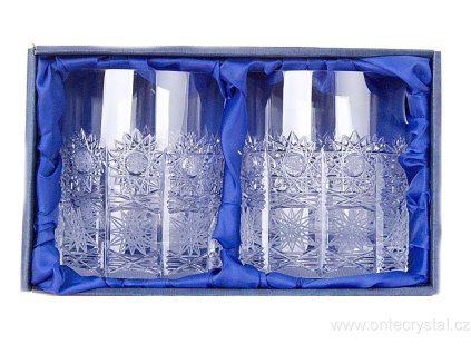 Bohemia Crystal sada 2 broušených sklenic na whisky, brus Klasik.