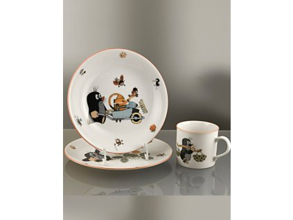 Porcelánová dětská sada krteček s kolečkem