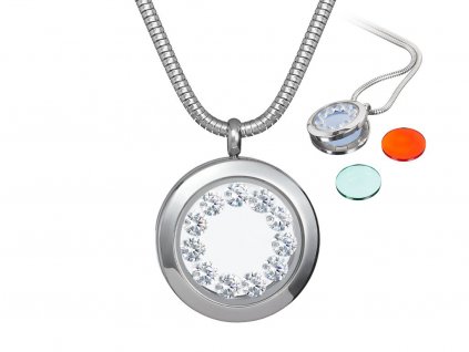 Přívěsek z chirurgické oceli Floral Brilliance s českým křišťálem Preciosa