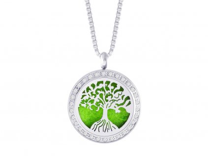 Přívěsek z chirurgické oceli Perfumed Tree of Life s kubickou zirkonií Preciosa