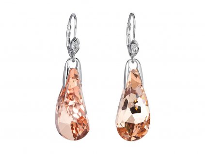 Stříbrné náušnice Crystal Beauty s českým křišťálem Preciosa - oranžové