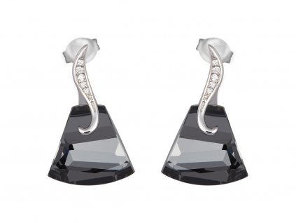 Stříbrné náušnice Crystal Bell s českým křišťálem Preciosa