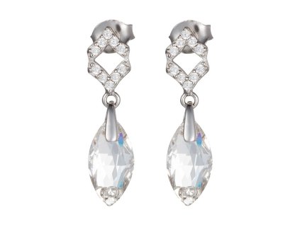 Stříbrné náušnice Crystal Bud s českým křišťálem Preciosa