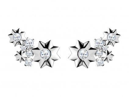 Stříbrné náušnice Orion s kubickou zirkonií Preciosa, hvězdičky 5246 00