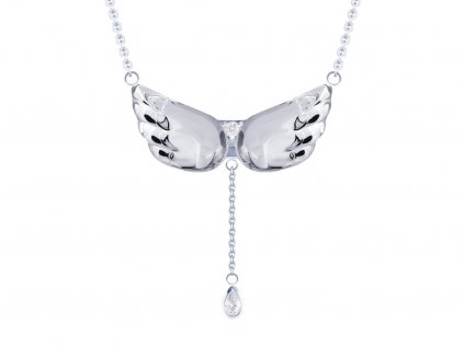 Stříbrný náhrdelník Crystal Wings s křišťálem Preciosa