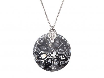 Stříbrný přívěsek Crystal Rose II - černý