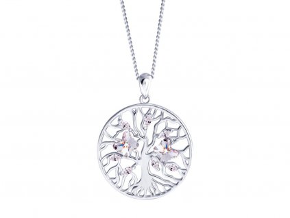 Stříbrný přívěsek Tree of Life s českým křišťálem Preciosa