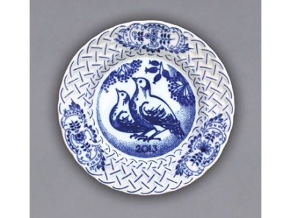 Talíř závěsný reliéfní / výroční 2013 - cibulový porcelán 10432