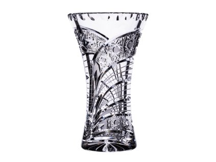 Broušená skleněná váza Bohemia Crystal - X 80029/205mm. Moderní brus Kometa.