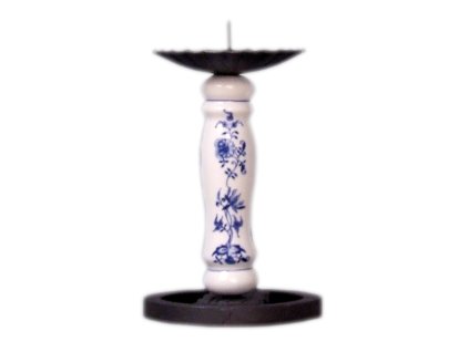 Krbový svícen chalupářský nízký - cibulový porcelán 70715