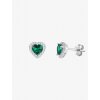 6888 4 stribrne nausnice velvet heart srdce s kubickou zirkonii preciosa emerald