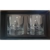 Sklenice na whisky, přátelská souprava paprsky - 2 ks Swarovski, Preciosa