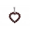 Český granát Srdce přívěsek stříbrný 140026