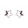 Český granát náušnice stříbrné hvězdičky 131350