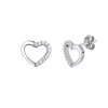 Stříbrné náušnice srdce True Love s kubickou zirkonií Preciosa 5437 00
