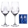 Bohemia Crystal sada 2 broušených sklenic na červené víno - 450ml brus Mašle