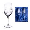 Bohemia Crystal sada 2 broušených sklenic na bílé víno - 380ml brus Mašle