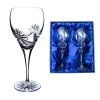 Bohemia Crystal sada 2 broušených sklenic na červené víno 420ml, brus Mašle