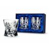 Broušené sklenice na panáky - Bohemia Crystal Quadro 55 ml, 2 ks brus Mašle