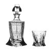 Broušený whisky set Bohemia Crystal Quadro. Karafa + 6 sklenic, brus Klasik.