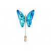 Brož Papillon ve tvaru motýla z českého křišťálu Preciosa - modrá