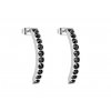 Náušnice z chirurgické oceli Dark Line s českým křišťálem Preciosa